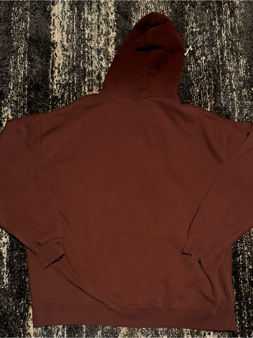 Nike Men's Dark Maroon Hoodie with White Swoosh - Picture 2 of 3